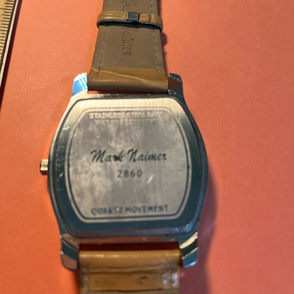 Mark Naimer Quartz Watch White Dial with Tan Accents, Tan Leather Band, Oversize - Picture 7 of 12